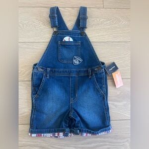 Gymboree boys’ baseball patchwork overalls size 3T NWT